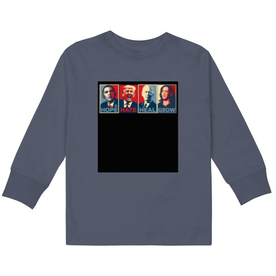 Discover Hope Hate Heal Grow Harris 2024 Kids Long Sleeve T Shirts