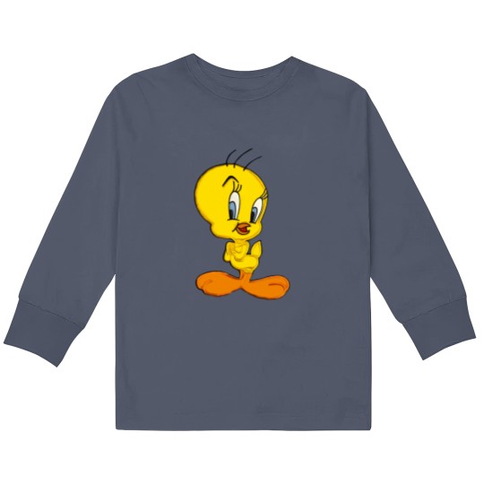 Discover Vintage 90s Warner Bros Tweety Bird Kids Long Sleeve T Shirts XL White Crewneck