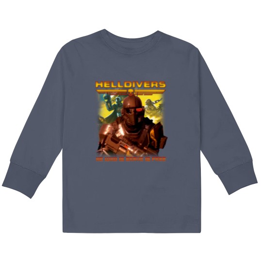 Discover Helldivers Vintage 90s Kids Long Sleeve T Shirts, Helldivers 2 Kids Long Sleeve T Shirts, Helldivers Vintage Kids Long Sleeve T Shirts