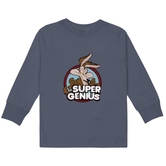 Discover Coyote Super Genius Kids Long Sleeve T Shirts