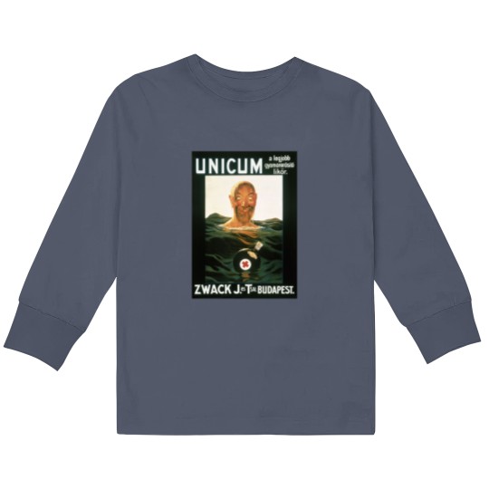 Discover Zwack Unicum drowning man Kids Long Sleeve T Shirts