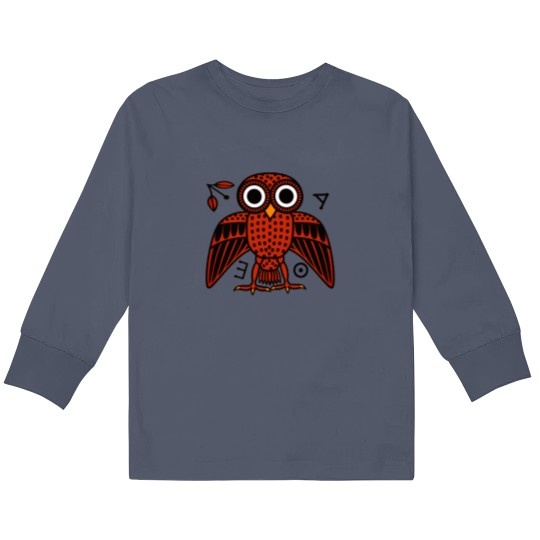 Discover Cute Athenian Owl from Ancient Greece Kids Long Sleeve T Shirts