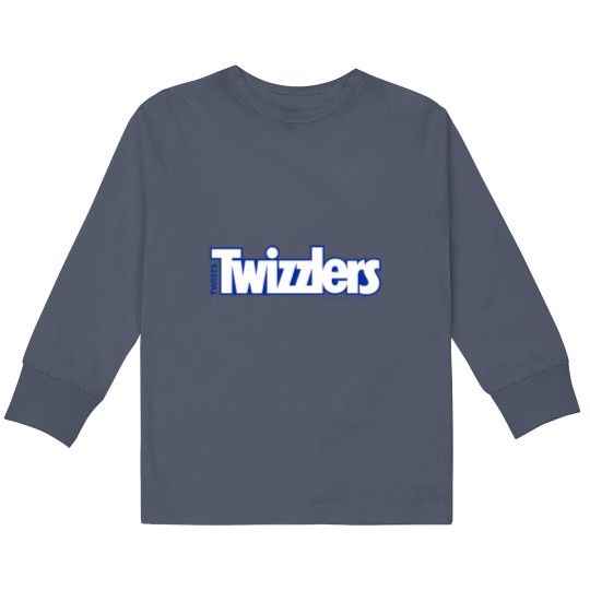 Discover Twizzlers Twists White Blue Logo Distressed Kids Long Sleeve T Shirts