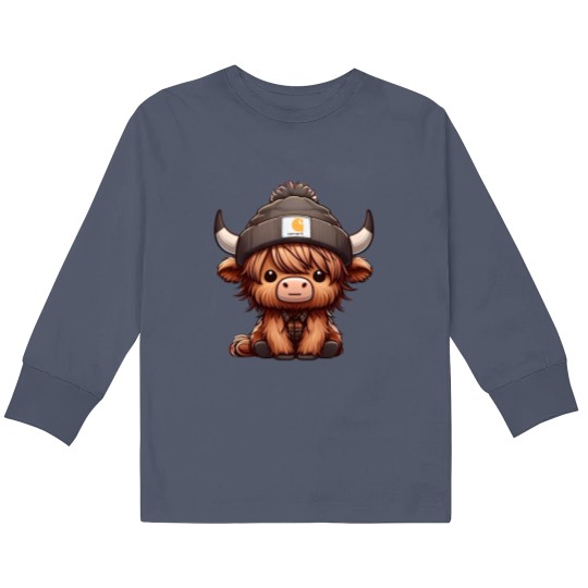 Discover Highland Cow Kids Long Sleeve T-Shirts - Cute Cow Design