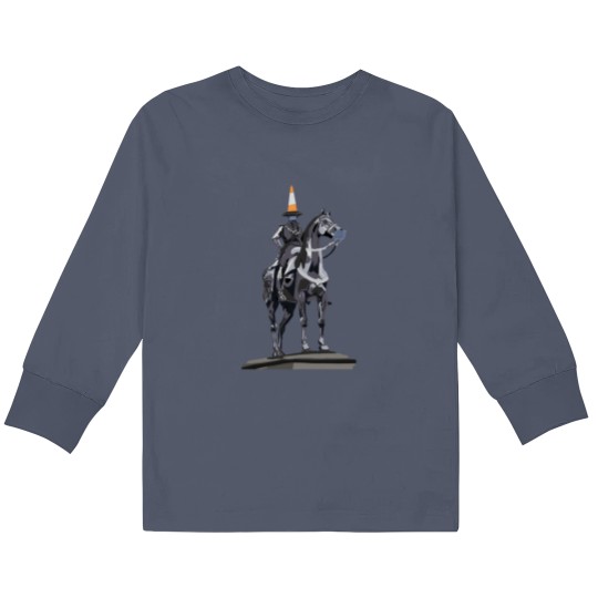 Discover Duke of Wellington Statue Wearing Face Masks Kids Long Sleeve T Shirts