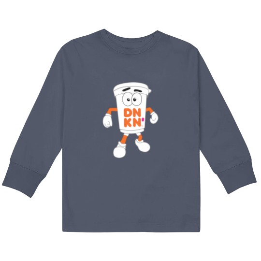Discover Cuppy Coffee Dunkin Mascot Kids Long Sleeve T Shirts