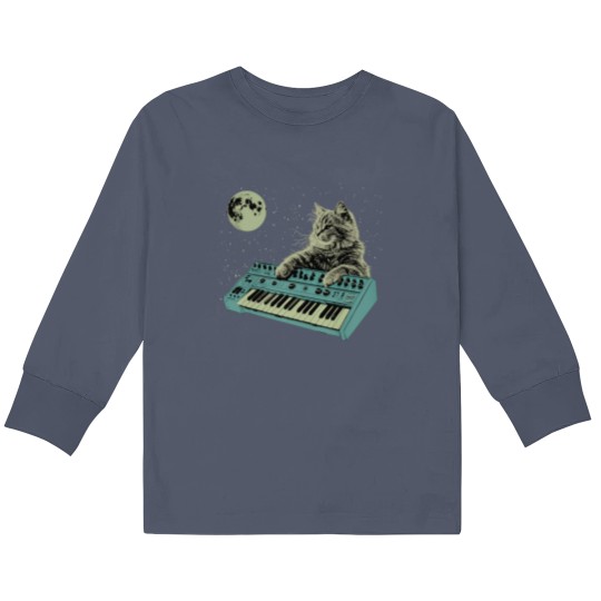 Discover Synthesizer Cat In Space Kids Long Sleeve T Shirts