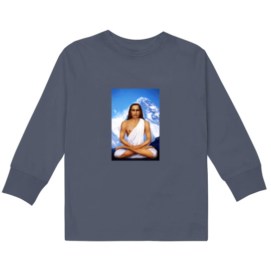 Discover Mahavatar Babaji In Lotus Posture In Himalayas 904 Kids Long Sleeve T Shirts