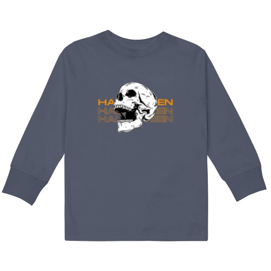 Discover Halloween Skull Kids Long Sleeve T-Shirt for Spooky Style