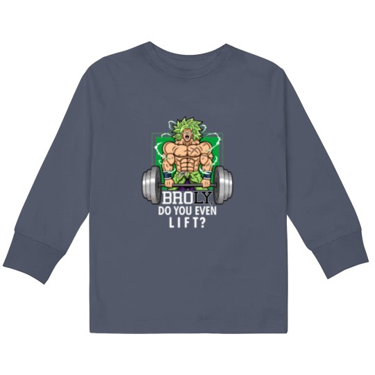 Discover Brolifting Super Saiyan Gym Lifting Broly Anime Workout Kids Long Sleeve T Shirts