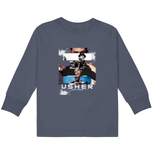 Discover Usher 2024 Tour Kids Long Sleeve T Shirts