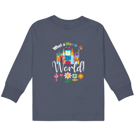 Discover What a Wonderful World Fitted Kids Long Sleeve T Shirts
