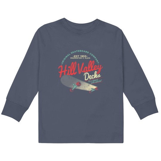 Discover Hill Valley Decks Original Skateboard Company Kids Long Sleeve T Shirts