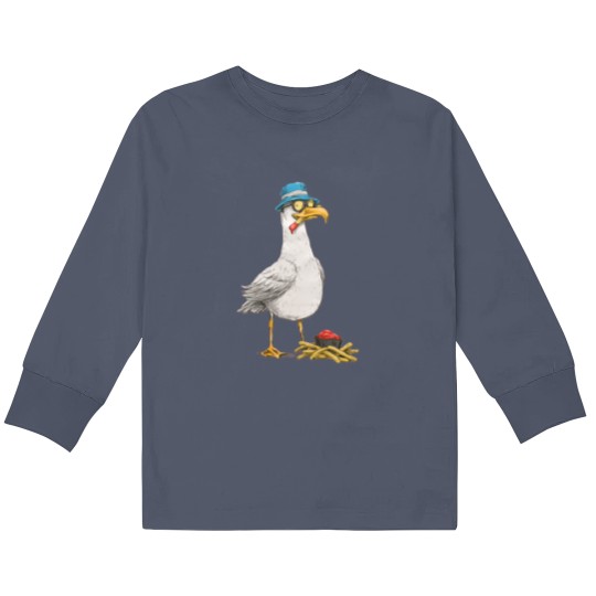 Discover Seagull with fries Kids Long Sleeve T Shirts