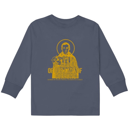 Discover catholicism gold st gabriel of our lady of sorrows saint Kids Long Sleeve T Shirts