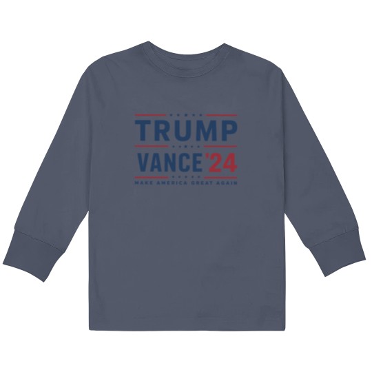 Discover Trump 2024 Kids Long Sleeve T-Shirts featuring President Trump and JD Vance