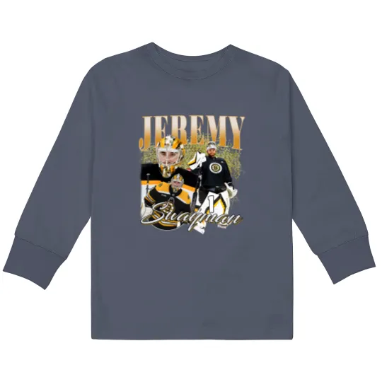 Discover Jeremy Swayman Kids Long Sleeve T Shirts Ice Hockey American Professional Hockey Championship Sport Merch Vintage Kids Long Sleeve T Shirts