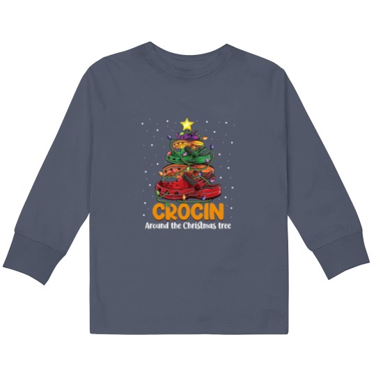 Discover Crocin around the christmas tree Classic Kids Long Sleeve T Shirts