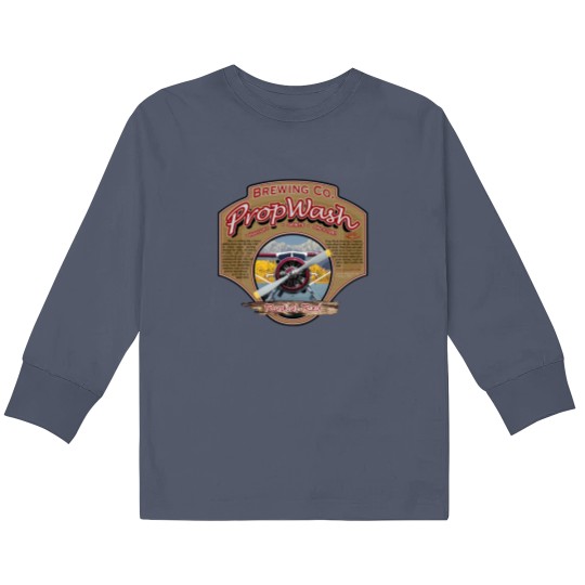 Discover PropWash Brewing Co. Radial Red DHC2 Beaver Floatplane Kids Long Sleeve T Shirts