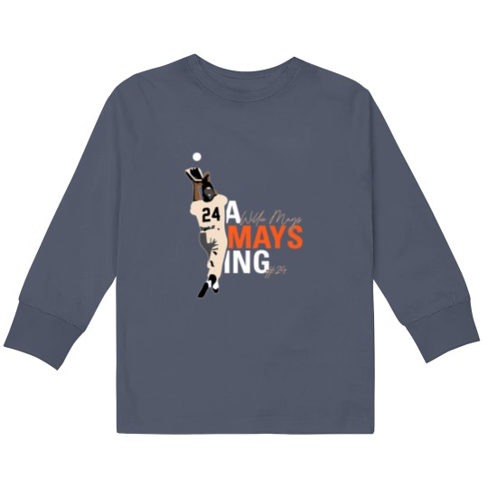 Discover Willie Mays 24 The Catch Kids Long Sleeve T-Shirt