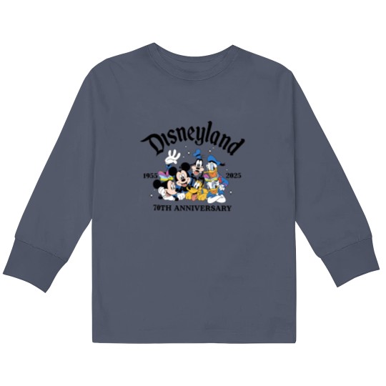 Discover Disneyyland 70th Anniversary Kids Long Sleeve T Shirts, Castle Platinum Celebration 1955-2025 Kids Long Sleeve T Shirts