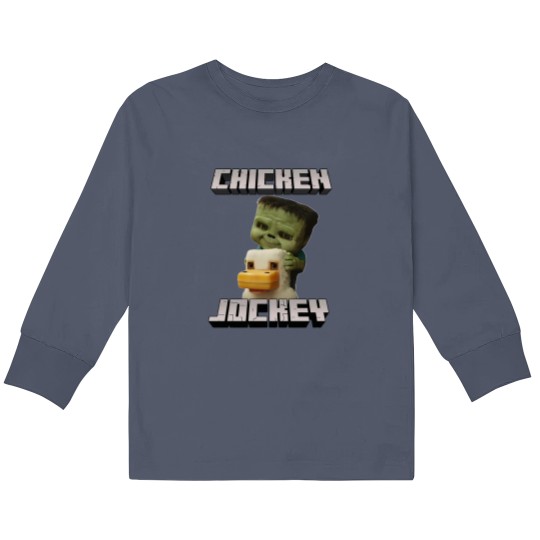 Discover Chicken Jockey Minecraft Movie Kids Long Sleeve T Shirts, Minecraft Movie Kids Long Sleeve T Shirts