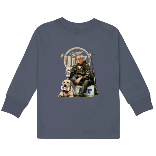 Discover trump hunting miller lite beer Kids Long Sleeve T Shirts