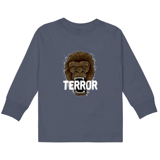 Discover Monkey Terror - Gorilla Ape Alpha Leader Zoo Rage Kids Long Sleeve T Shirts