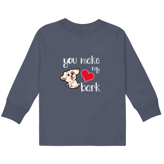 Discover You make my heart bark Dog Doggie Present Heart Kids Long Sleeve T Shirts