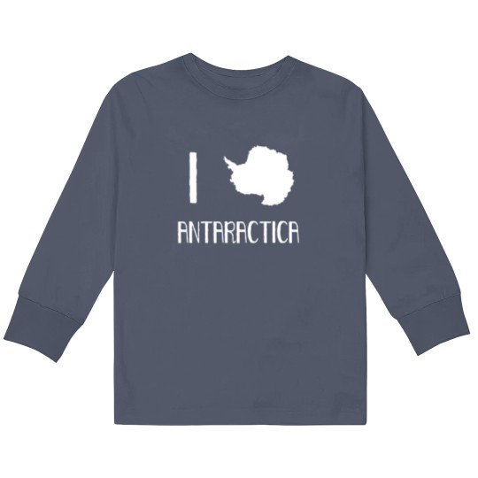 Discover I Love Antarctica South Pole Penguin Expedition Kids Long Sleeve T Shirts