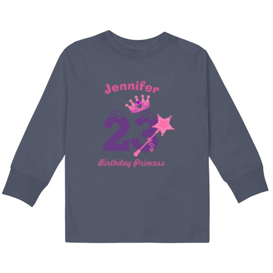 Discover Birthday Girl Custom Name Age Kids Long Sleeve T Shirts