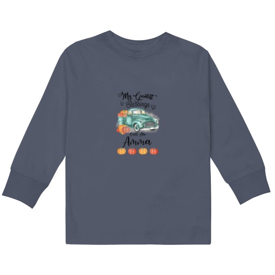 Discover Womens My Greatest Blessings Call Me Amma Bumpkin Kids Long Sleeve T Shirts