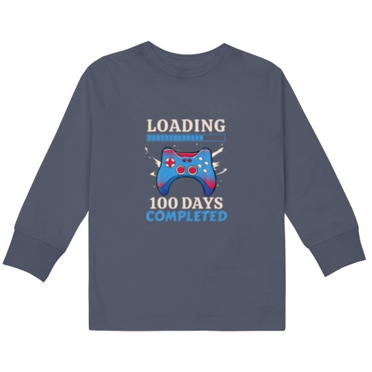 Discover Level 100 Days Of School Complete Gamer Video Game Kids Long Sleeve T Shirts