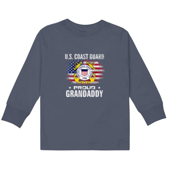 Discover U.S Coast Guard Proud Grandaddy With American Flag Kids Long Sleeve T Shirts