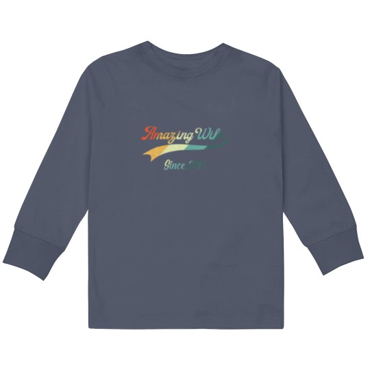Discover 7Th Wedding Aniversary Gift For Her Amazing Wife S Kids Long Sleeve T Shirts