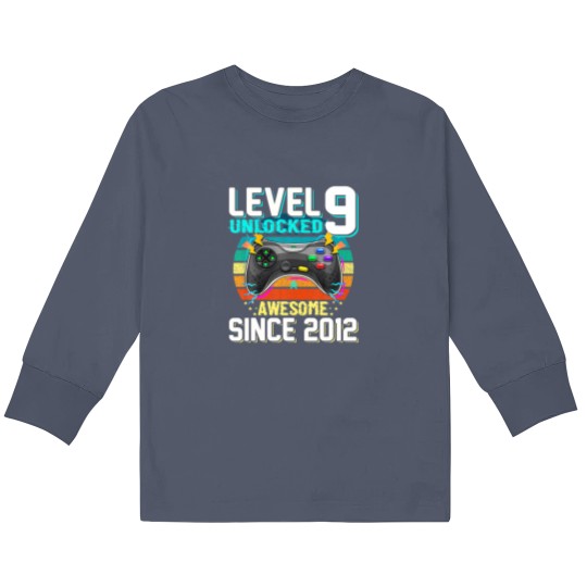 Discover Awesome 2012 Level 9 Unlocked Video Game 9 Years O Kids Long Sleeve T Shirts