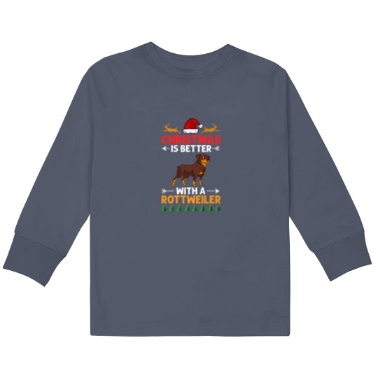 Discover Rottweiler Christmas Dog Puppies Xmas Training Kids Long Sleeve T Shirts