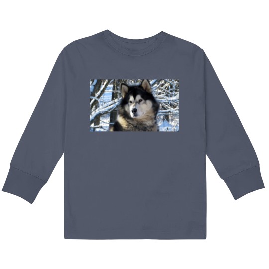 Discover Loup's first snowfall 2012 Kids Long Sleeve T Shirts