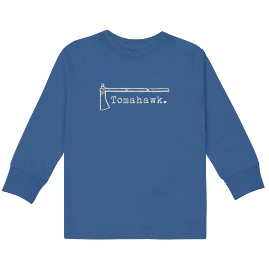 Discover Tomahawk Logo (White) Kids Long Sleeve T Shirts