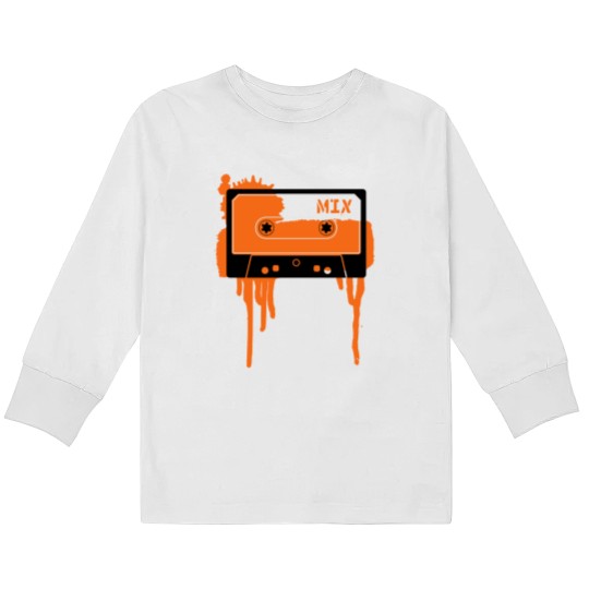 Discover Orange vintage cassette tape Kids Long Sleeve T Shirts
