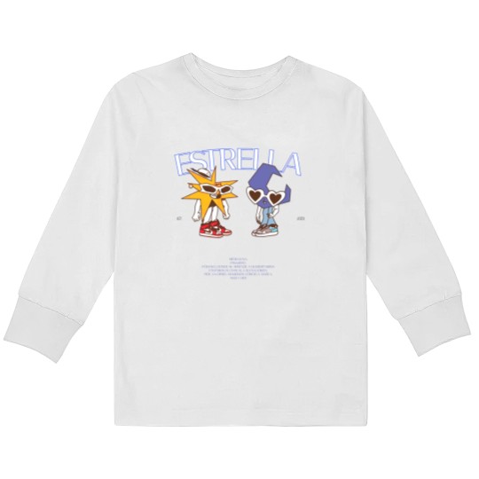 Discover MORA Merch Estrella Album Tracklist Back Design Kids Long Sleeve T Shirts Mora Graphic Kids Long Sleeve T Shirts
