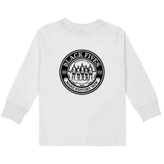 Discover Negro Basketball League Black Fives Team Logo Mens Kids Long Sleeve T Shirts