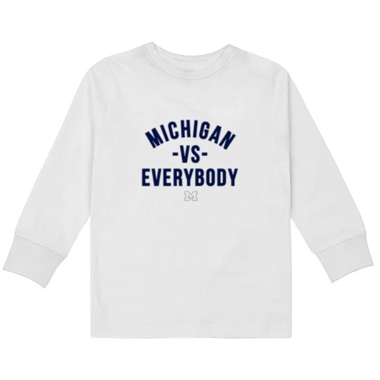 Discover Michigan Vs Everybody Kids Long Sleeve T Shirts, Wolverines Football Fan Gear, College Team Kids Long Sleeve T Shirts