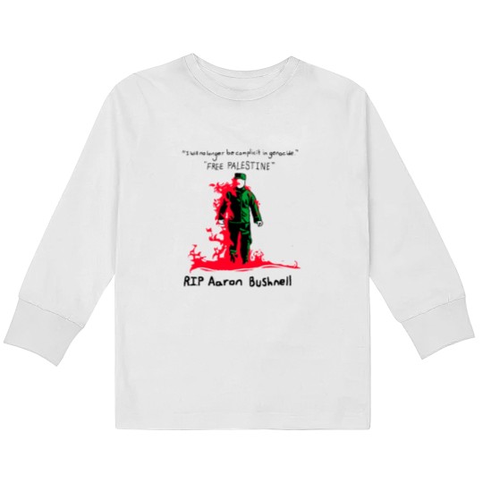 Discover Aaron Bushnell Kids Long Sleeve T Shirts, RIP Aaron Bushnell Kids Long Sleeve T Shirts