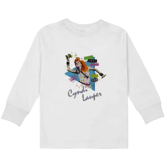 Discover Vintage Cyndi Lauper Girls Just Wanna Have Fun Kids Long Sleeve T Shirts 80S Music Kids Long Sleeve T Shirts
