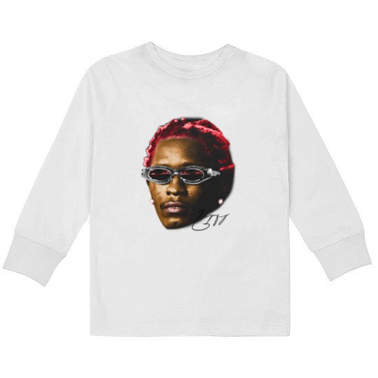 Discover YOUNG THUG Kids Long Sleeve T Shirts | Rap Kids Long Sleeve T Shirts Concert Merch Kanye Thugger Slime Season | White Red Rare Hip Hop Graphic Print |
