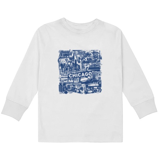 Discover Chicago Windy City Vacation Kids Long Sleeve T Shirts