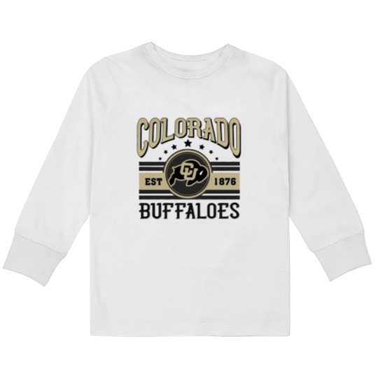 Discover Colorado Buffaloes Football Est 1876 Kids Long Sleeve T Shirts, University of Colorado Kids Long Sleeve T Shirts