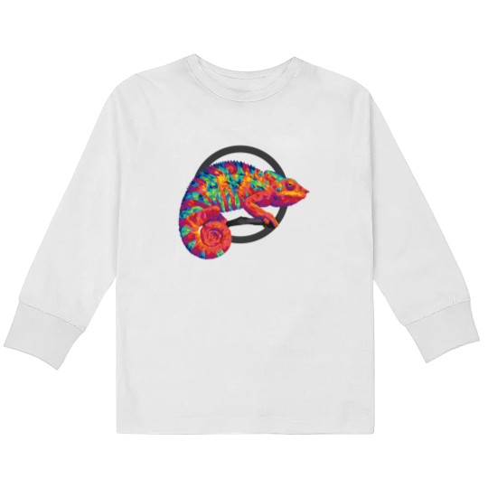 Discover Geo Chameleon Kids Long Sleeve T-Shirts