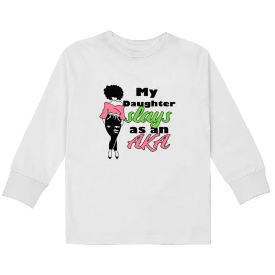 Discover AKA Sorority Daughter Paraphernalia Gift For Mom Kids Long Sleeve T Shirts